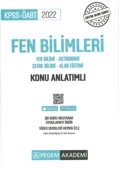 FEN BİLİMLERİ KONU ANLATIMI YER BİLİMİ-ASTRONOMİ-ÇEVRE BİLİMİ-ALAN EĞİTİMİ