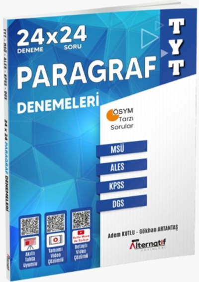 Alternatif Yayınları TYT Paragraf 24 x 24 Deneme Zeta Fotokopi