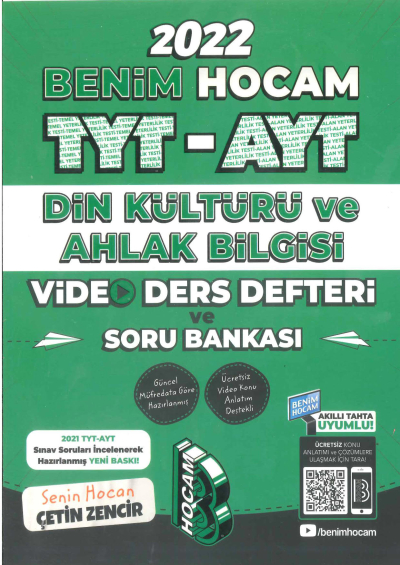 TYT AYT Din Kültürü Video Ders Notları ve Soru Bankası Zeta Fotokopi
