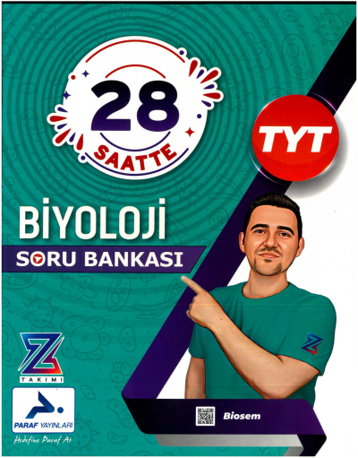 TYT 28 Saatte Biyoloji Soru Bankası PRF Paraf Yayınları Zeta Fotokopi
