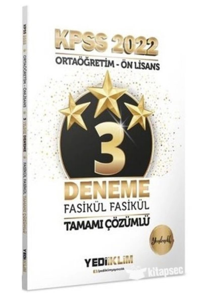 KPSS Ortaöğretim Ön Lisans Genel Yetenek Genel Kültür 3 Deneme Çözümlü Zeta Fotokopi