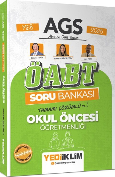 2025 MEB AGS ÖABT Okul Öncesi Öğretmenliği Tamamı Çözümlü Soru Bankası Yediiklim Yayınları Zeta Fotokopi