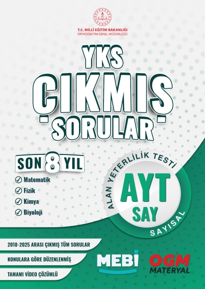 YKS Çıkmış Sorular AYT Sayısal Son 8 Yıl (2018-205) MEB OGM Zeta Fotokopi