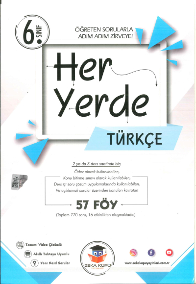 6. Sınıf Türkçe Heryerde Soru Bankası Zeka Küpü Yayınları Zeta Fotokopi