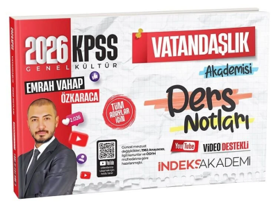 2026 KPSS Vatandaşlık Akademisi Video Ders Notları Emrah Vahap Özkaraca İndeks Akademi Yayıncılık Zeta Fotokopi