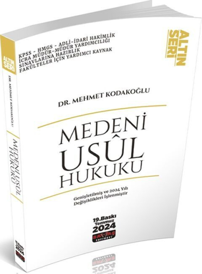 Savaş 2024 Medeni Usul Hukuku Altın Seri 19. Baskı - Mehmet Kodakoğlu Savaş Yayınları Zeta Fotokopi