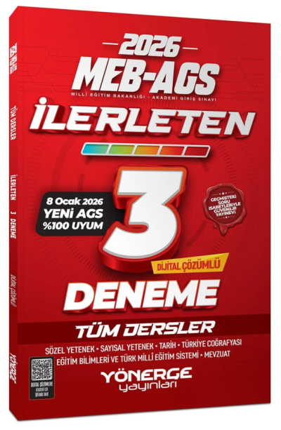 2026 MEB-AGS Tüm Dersler İlerleten 3 Deneme Çözümlü Yönerge Yayınları Zeta Fotokopi