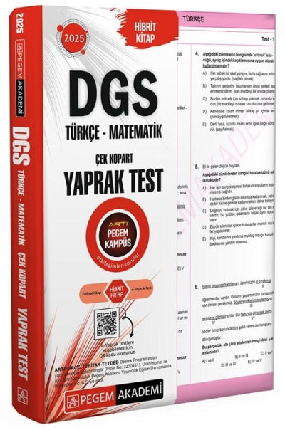 2025 DGS Çek Kopart Yaprak Test Pegem Yayınları Zeta Fotokopi