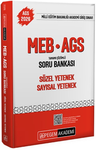 2026 MEB-AGS Soru Bankası Tamamı Çözümlü Sözel Yetenek Sayısal Yetenek Pegem Akademi Yayıncılık Zeta Fotokopi
