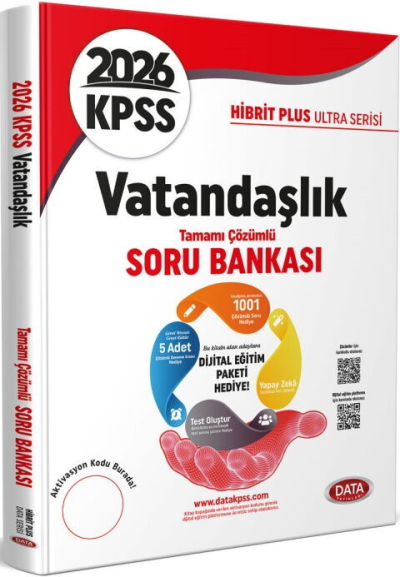 2026 KPSS Vatandaşlık Hibrit Plus Ultra Serisi Karekod Çözümlü Soru Bankası Data Yayınları Zeta Fotokopi