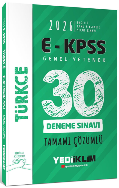 2026 E-KPSS Tüm Adaylar İçin Genel Yetenek Türkçe Tamamı Çözümlü 30 Deneme Sınavı Yediiklim Yayınları Zeta Fotokopi