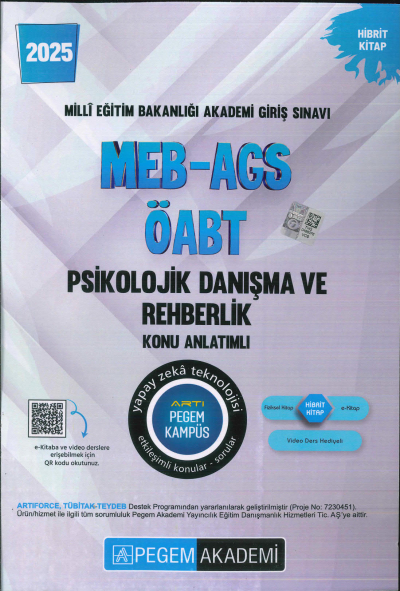 2025 MEB-AGS-ÖABT Psikolojik Danışma ve Rehberlik Konu Anlatımlı Pegem Akademi Yayıncılık Zeta Fotokopi