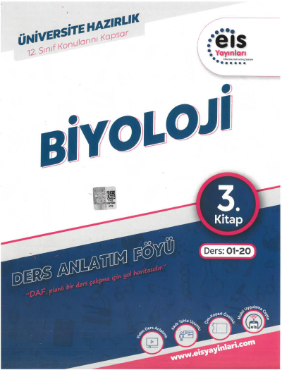 TYT AYT Biyoloji Ders Anlatım Föyü 3. Kitap Eis Yayınları Ders: 01-20 12. Sınıf Konularını Kapsar Zeta Fotokopi