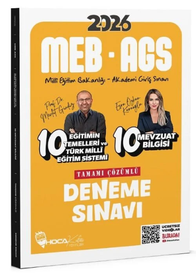 2026 MEB AGS Eğitimin Temelleri ve Türk Milli Eğitim Sistemi Mevzuat Bilgisi 10-10 Deneme Hoca Kafası Zeta Fotokopi