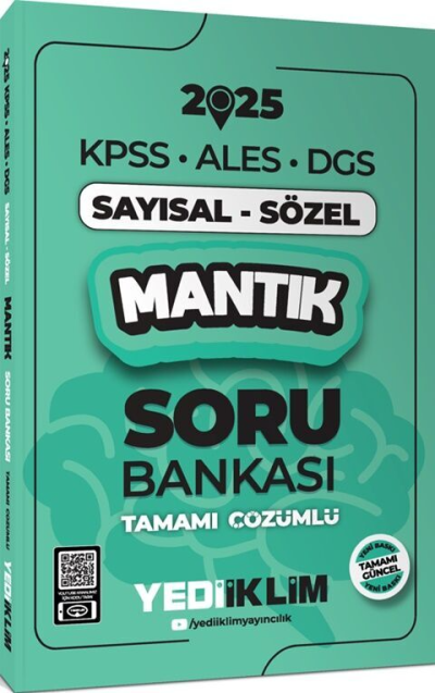 2025 KPSS ALES DGS Sayısal-Sözel Mantık Tamamı Çözümlü Soru Bankası Yediiklim Yayınları Zeta Fotokopi