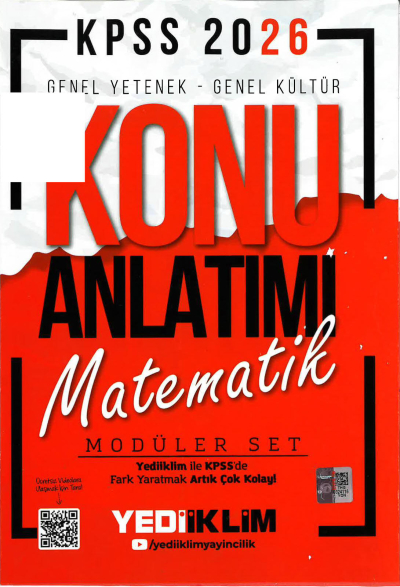 MATEMATİK Yediiklim 2026 KPSS Genel Yetenek Genel Kültür Konu Anlatımı Modüler Yediiklim Yayınları