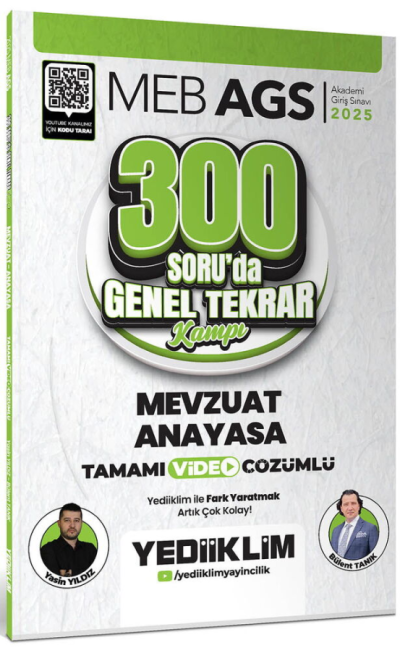 2025 MEB AGS Mevzuat Anayasa 300 Soruda Tamamı Video Çözümlü Genel Tekrar Kamp Yediiklim Yayınları Zeta Fotokopi