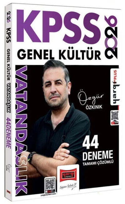 2026 KPSS Genel Kültür Tamamı Çözümlü Vatandaşlık 44 Deneme (Özgür Özkınık) Yargı Yayınları
