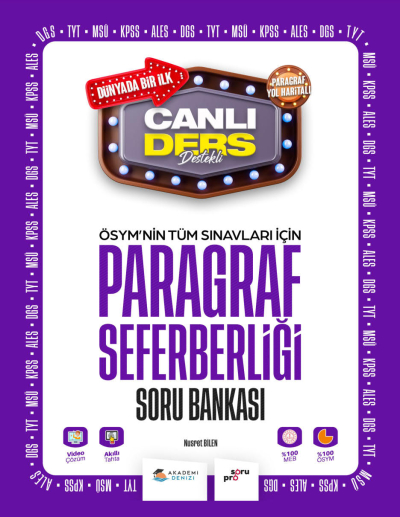 ÖSYM nin Tüm Sınavlar İçin Paragraf Seferberliği Soru Bankası Zeta Fotokopi