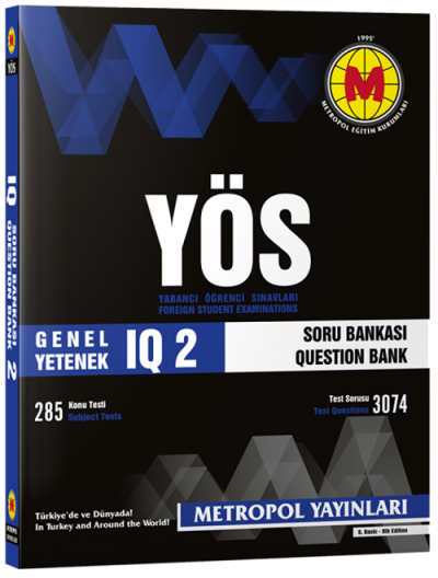 YÖS Genel Yetenek IQ Soru Bankası 2 Metropol Yayınları Zeta Fotokopi