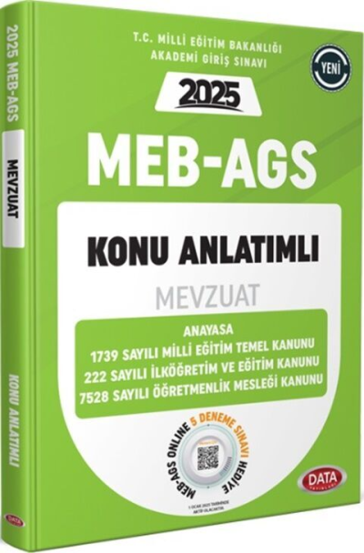 2025 MEB AGS Mevzuat Bilgisi Anayasa Konu Anlatımlı Data Yayınları Zeta Fotokopi