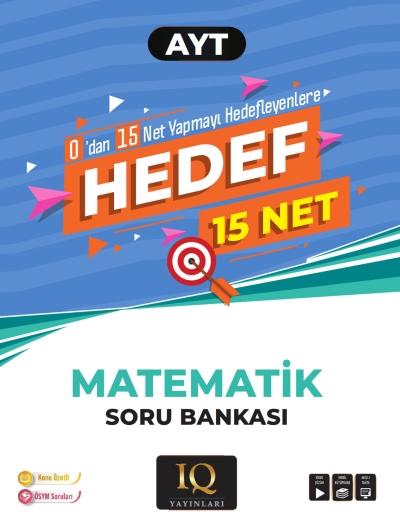 AYT Hedef 15 Net Matematik Soru Bankası IQ Yayınları Zeta Fotokopi