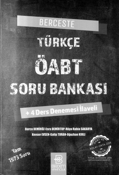 BERCESTE TÜRK ÖABT SORU BANKASI 1973 SORU Zeta Fotokopi