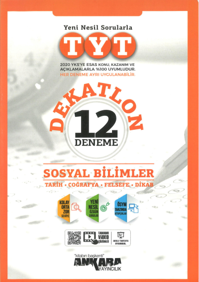 TYT Sosyal Bilimler Dekatlon 12 Deneme Zeta Fotokopi
