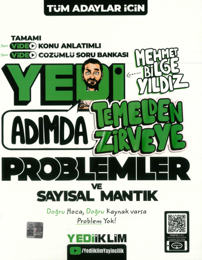 KPSS-ALES-DGS Yedi Adımda Temelden Zirveye Problemler ve Sayısal Mantık Video Konu Anlatımlı Video Çözümlü Soru Bankası Yediiklim Yayınları Zeta Fotokopi