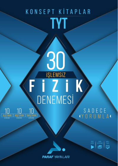 TYT İşlemsiz Fizik 30 Deneme Paraf Yayınları Zeta Fotokopi