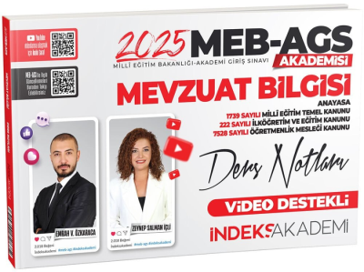 2025 MEB AGS Akademisi Mevzuat Bilgisi Video Ders Notları İndeks Akademi Yayıncılık Zeta Fotokopi