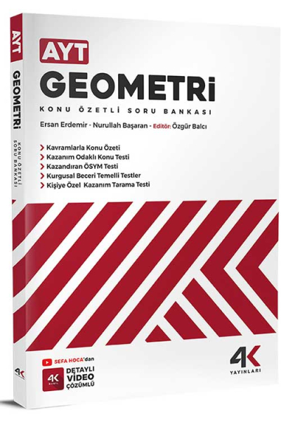 AYT Geometri Konu Özetli Soru Bankası 4K Yayınları Zeta Fotokopi