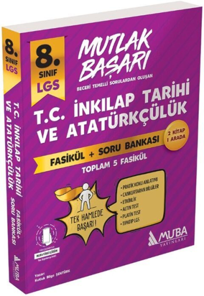 8. Sınıf LGS TC İnkılap Tatihi ve Atatürkçülük Mutlak Başarı Fasikül+Soru Bankası Muba Yayınları Zeta Fotokopi