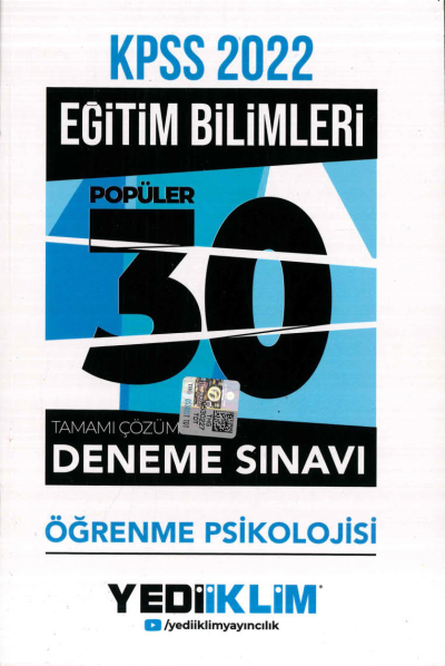 ÖĞRENME PSİKOLOJİSİ 30LU DENEME SINAVI TAMAMI ÇÖZÜMLÜ Zeta Fotokopi