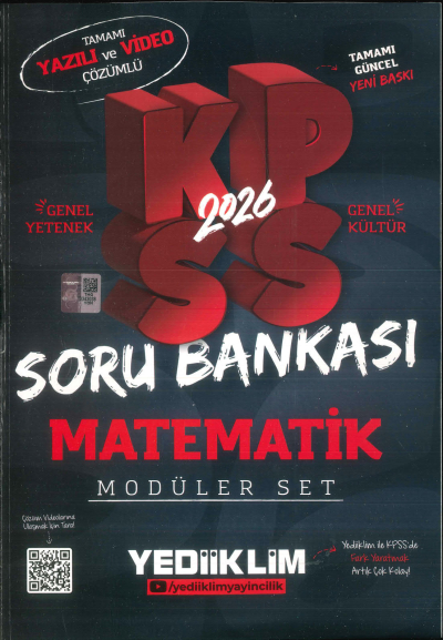 MATEMATİK 2026 KPSS Genel Yetenek Genel Kültür Hem Yazılı Hem Video Çözümlü Soru Bankası Modüler Yediiklim Yayınları Zeta Fotokopi