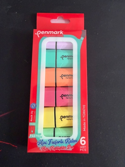 MİNİ FOSFORLU KALEM 6 LI PASTEL PENMARK Zeta Fotokopi