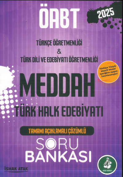2025 ÖABT Türkçe-Türk Dili Edebiyatı Öğretmenliği Türk Halk Edebiyatı Meddah Soru Bankası Çözümlü Dizgi Kitap Yayınları Zeta Fotokopi