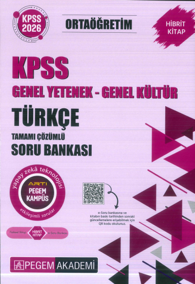 Ortaöğretim KPSS Türkçe Tamamı Çözümlü Soru Bankası Pegem Akademi Zeta Fotokopi