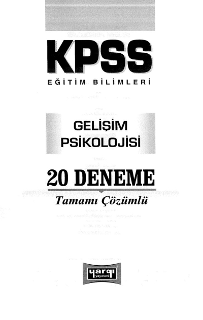 GELİŞİM PSİKOLOJİSİ 20 Lİ DENEME Zeta Fotokopi