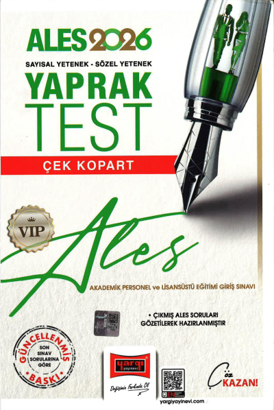 2026 ALES VIP Sayısal-Sözel Yetenek Çek Kopart Yaprak Test Yargı Yayınevi Zeta Fotokopi