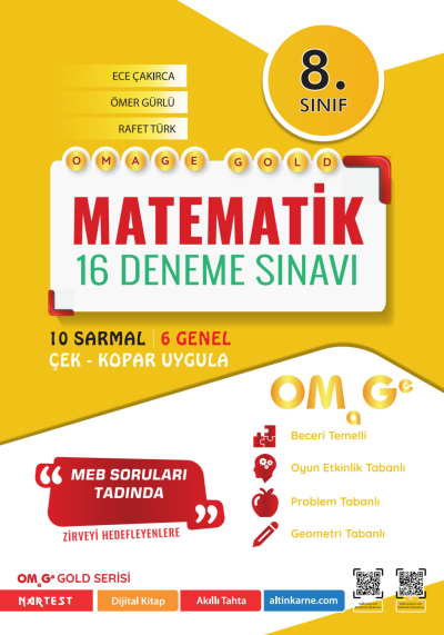 8. Sınıf Omage Gold Matematik 16 Deneme Sınavı Omage Yayınları Zeta Fotokopi