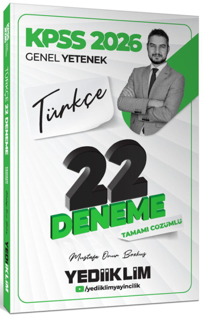 2026 KPSS Genel Yetenek Türkçe Tamamı Çözümlü 22 Deneme Sınavı Yediiklim Yayınları Zeta Fotokopi