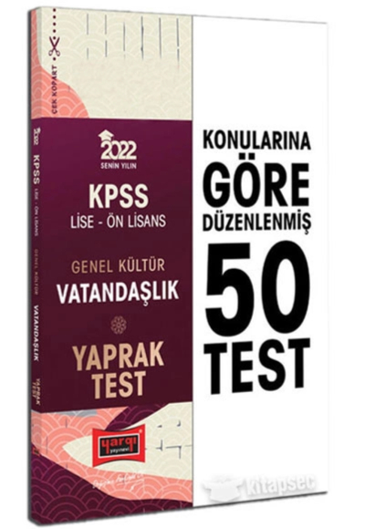 KPSS Lise Ön Lisans Genel Kültür Vatandaşlık Yaprak Test Zeta Fotokopi