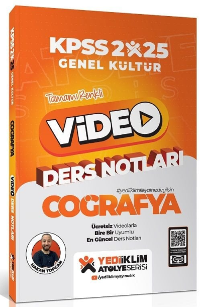 2025 KPSS Atölye Genel Kültür Coğrafya Video Ders Notları Yediiklim Yayınları Zeta Fotokopi