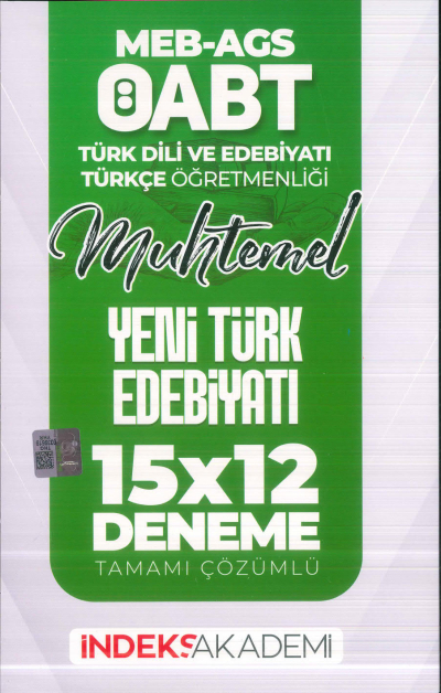 2025 ÖABT MEB-AGS Türk Dili Edebiyatı-Türkçe Yeni Türk Edebiyatı 15x12 Deneme Çözümlü İndeks Akademi Yayıncılık Zeta Fotokopi