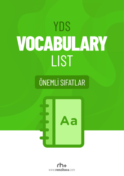 YDS Vocabulary List Önemli Sıfatlar Remzi Hocam Zeta Fotokopi