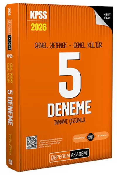 2026 KPSS Genel Yetenek Genel Kültür Tamamı Çözümlü 5 Deneme Pegem Akademi Yayıncılık Zeta Fotokopi