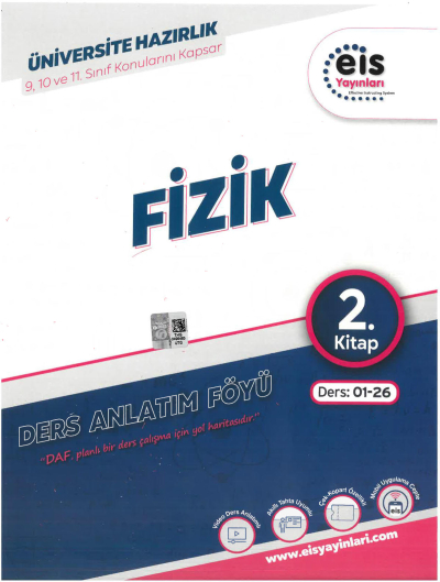 YKS - Mavi Set - DAF - Fizik - 2. Kitap Eis Yayınları Ders:01-26 9-10-11. Sınıf Konularını Kapsar Zeta Fotokopi