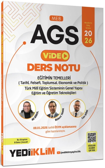 2026 MEB AGS Eğitimin Temelleri ve Temel Kavramlar Türk Milli Eğitim Sisteminin Genel Yapısı Eğitim ve Öğretim Teknolojileri Yediiklim Yayınları Zeta Fotokopi