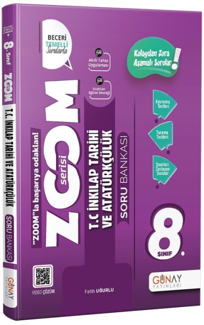 8.Sınıf LGS Yeni Zoom İnkılap Tarihi Soru Bankası Günay Yayınları